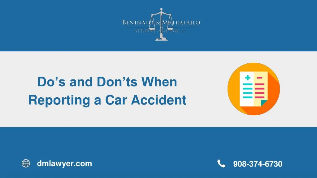 do s and don ts when reporting a car accident