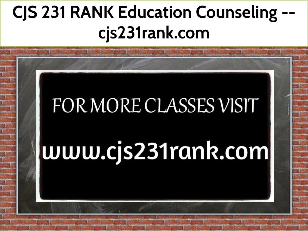 cjs 231 rank education counseling cjs231rank com