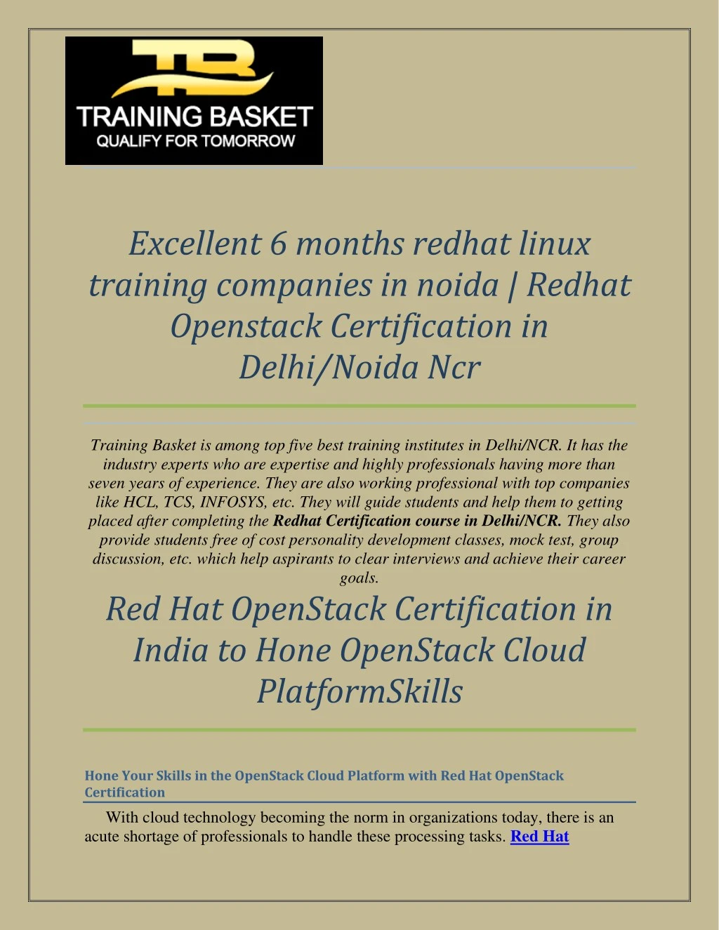 excellent 6 months redhat linux training