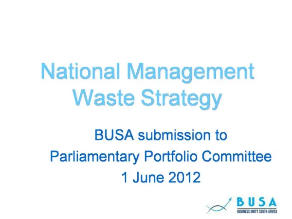 National Management Waste Strategy