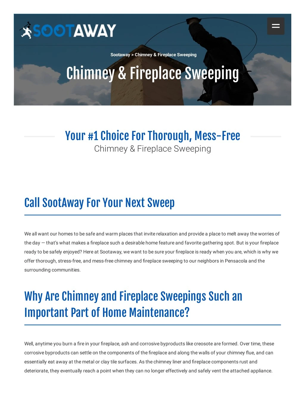 sootaway chimney fireplace sweeping