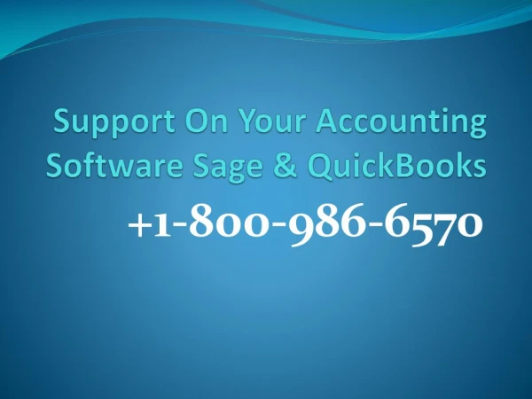 Support On Your Accounting Software Sage & QuickBooks