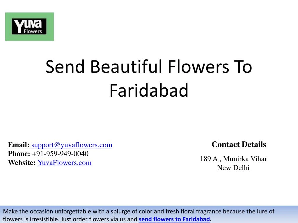 send beautiful flowers to faridabad