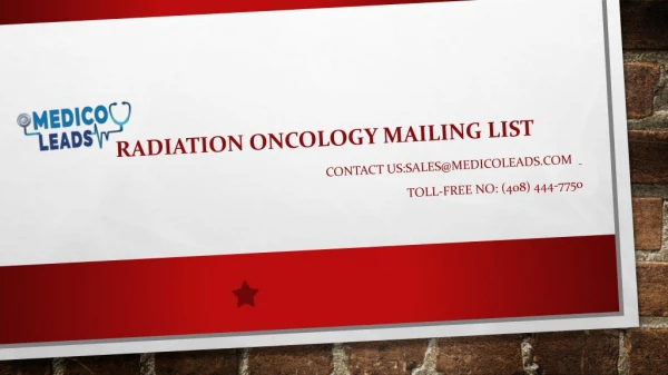 Radiation Oncologist Mailing List |Radiation Oncologist Details