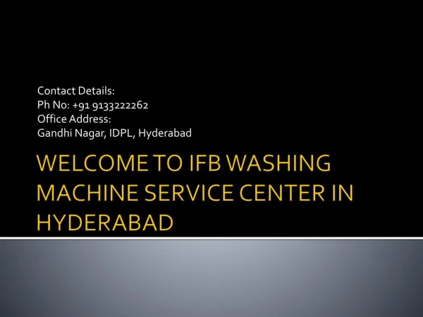 IFB Washing machine service center in Hyderabad