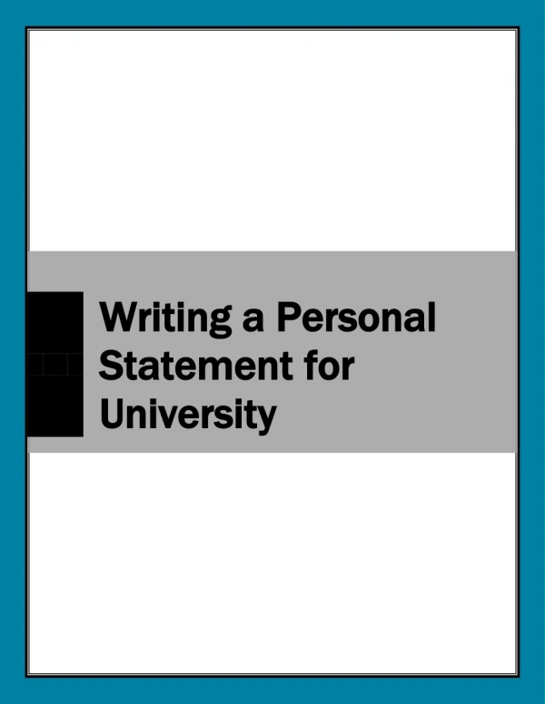Writing a Personal Statement for University