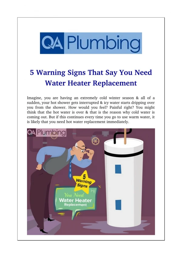 5 Warning Signs That Say You Need Water Heater Replacement