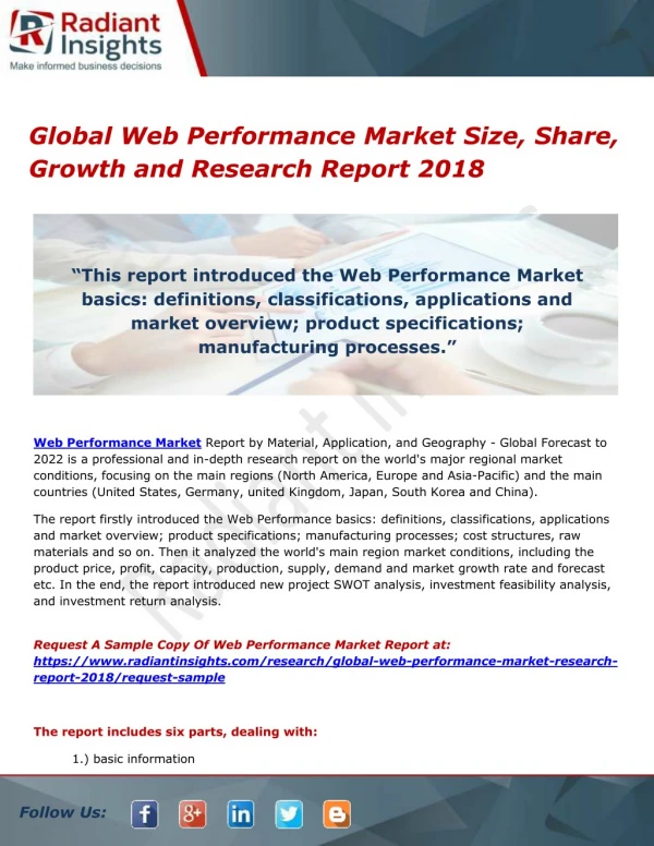 Global Web Performance Market Size, Share, Growth and Research Report 2018