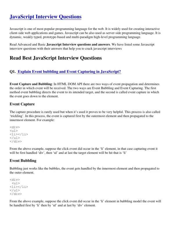 javascript interview questions