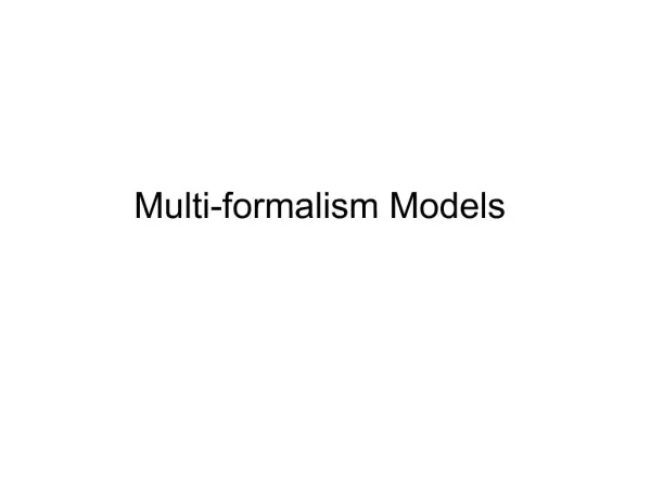 Multi-formalism Models