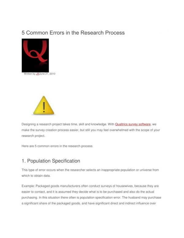 5 common errors in the research process