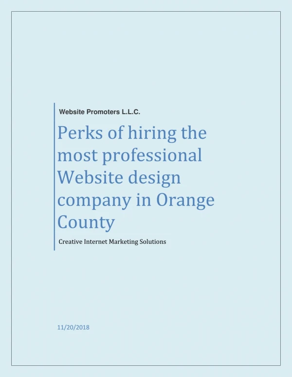 Perks of hiring the most professional Website design company in Orange County