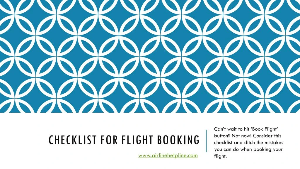 checklist for flight booking
