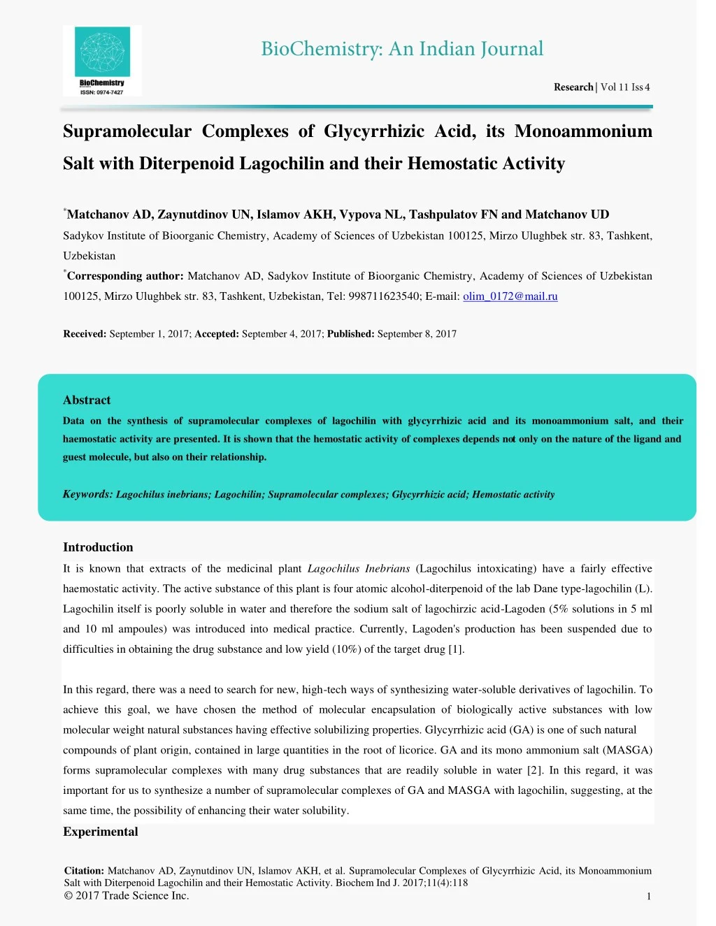 supramolecular complexes of glycyrrhizic acid