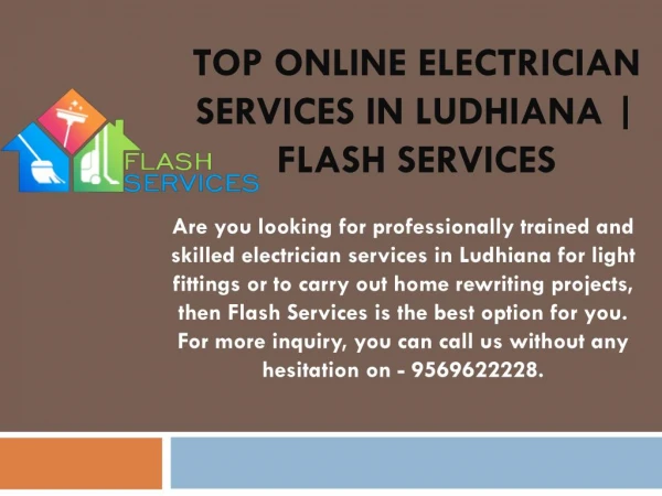 Top Online Electrician Services in Ludhiana | Flash Services | 9569622228
