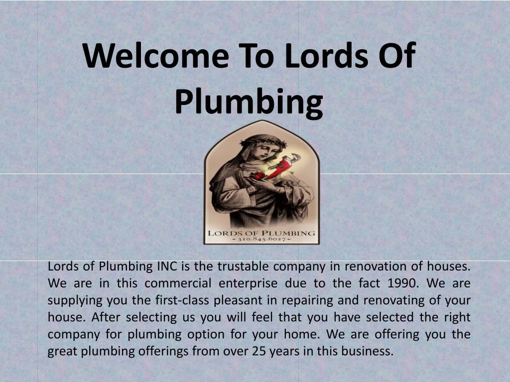 welcome to lords of plumbing