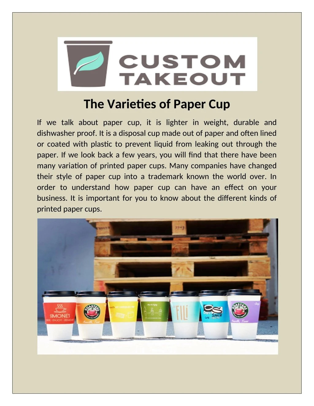 the varieties of paper cup