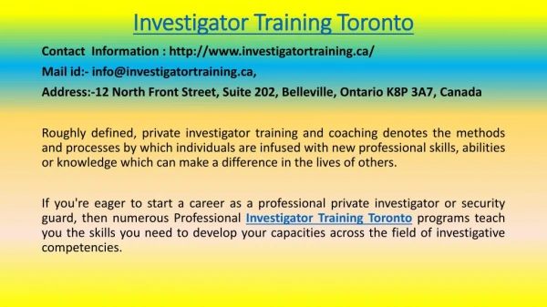 Are You Ready To Get Started Professional Investigator Training Toronto Course?