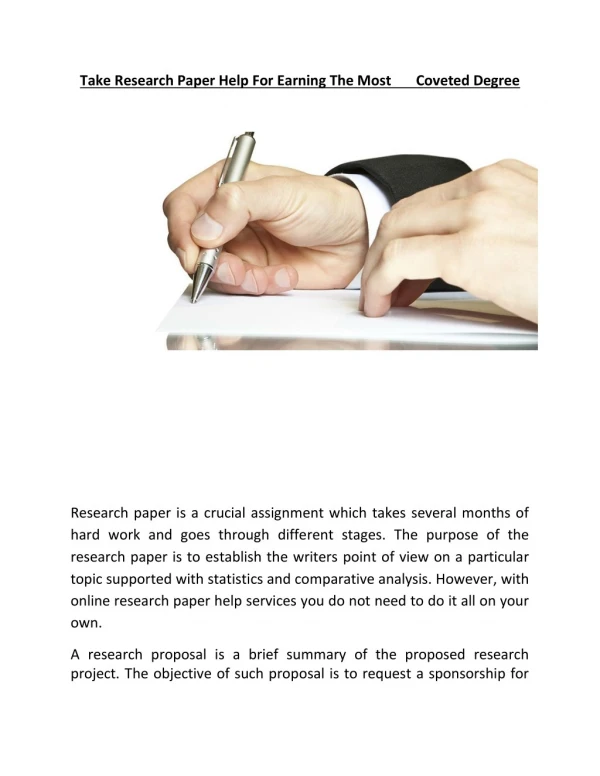 Take Research Paper Help For Earning The Most Coveted Degree