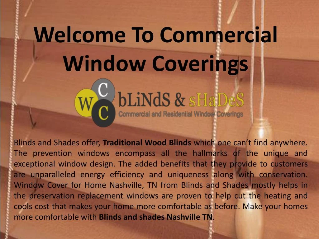 welcome to commercial window coverings