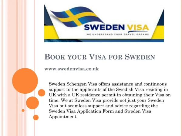 Book your Fast and Reliable Sweden Visa Appointment by Today