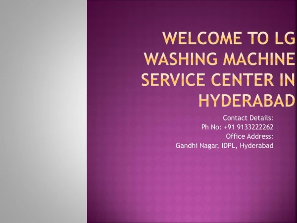 LG washing machine service center in Hyderabad