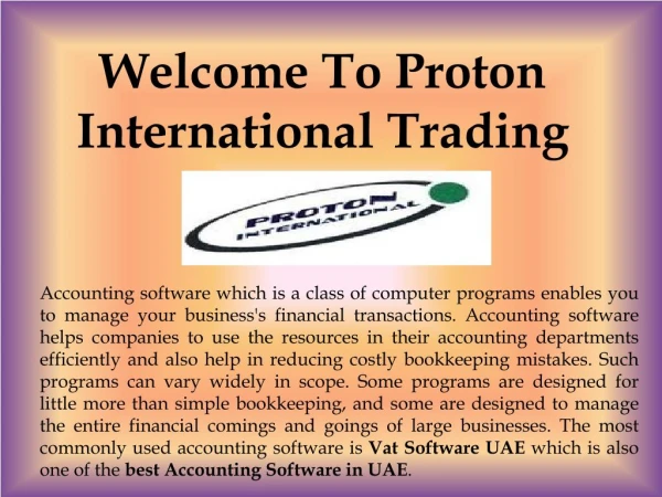 Accounting solutions UAE - Protoninternational.com