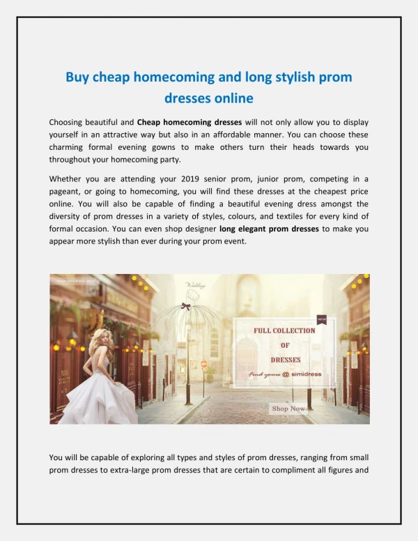 Buy cheap homecoming and long stylish prom dresses online
