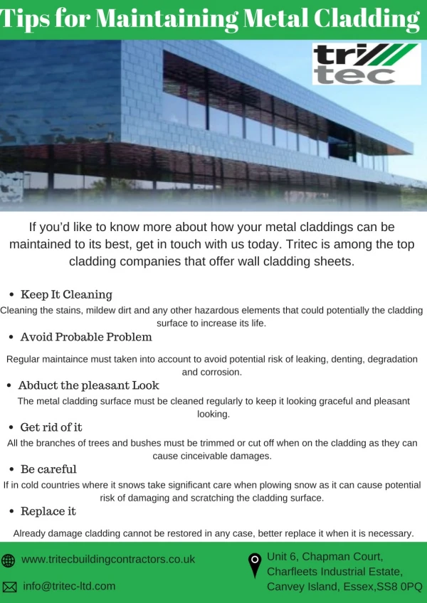 Tips for Maintaining Metal Cladding