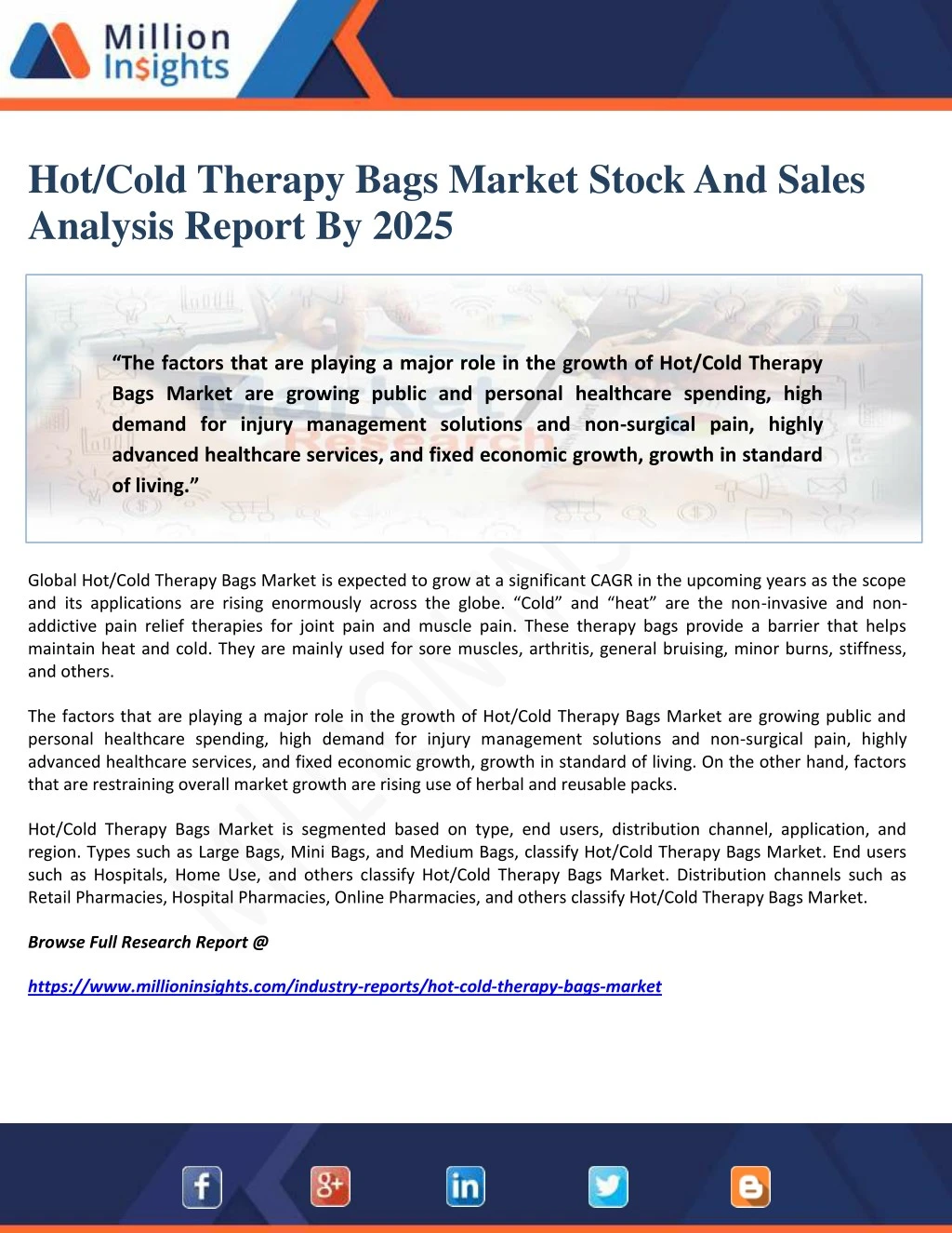 hot cold therapy bags market stock and sales