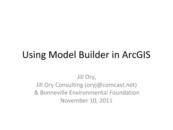 Using Model Builder in ArcGIS