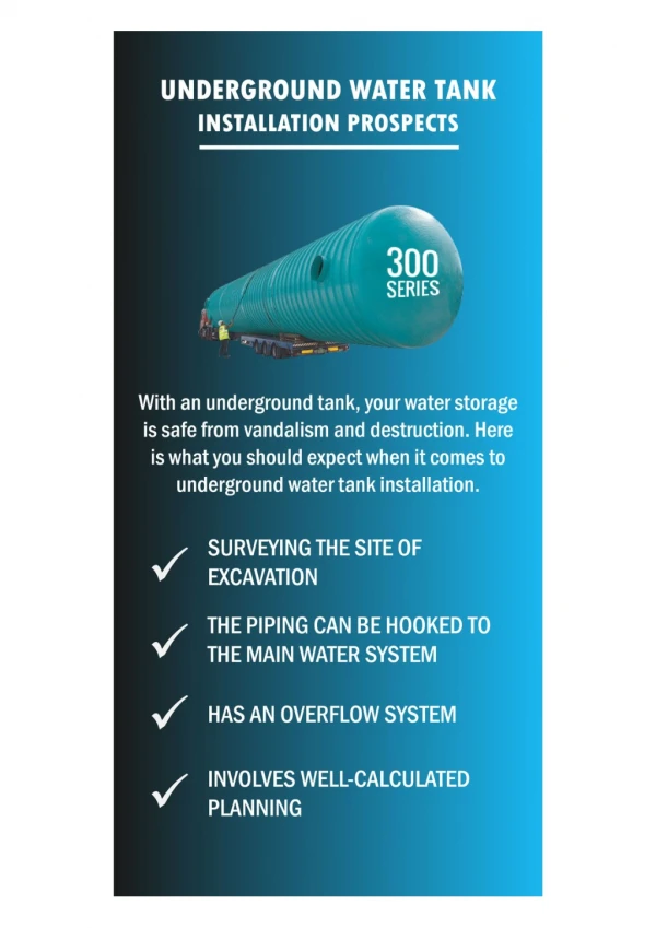 Underground Water Tank Installation Prospects