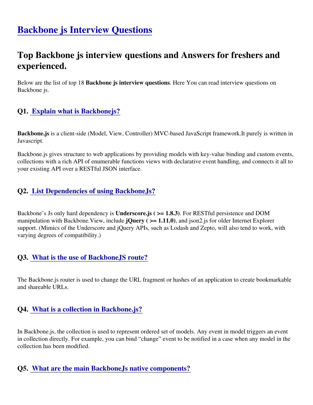 backbone js interview questions
