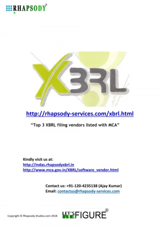 Top XBRL Vendors with MCA, XBRL Filing Services, XBRL Software - slide 1