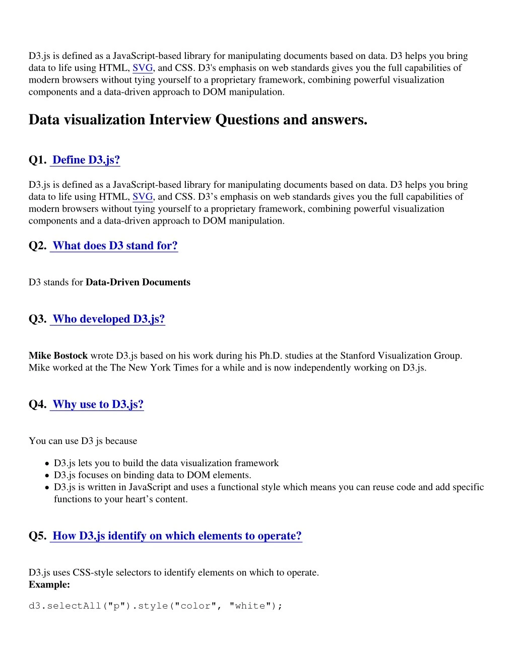 d3 js is defined as a javascript based library