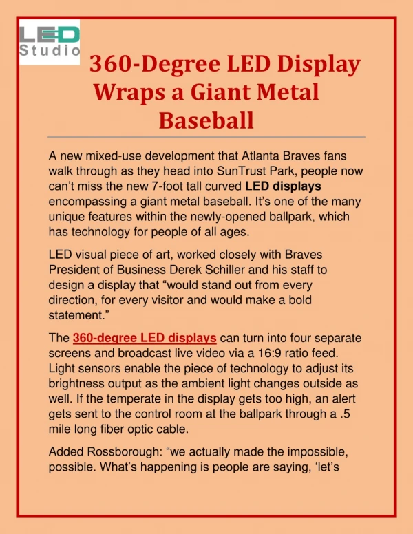 360-Degree LED Display Wraps A Giant Metal Baseball