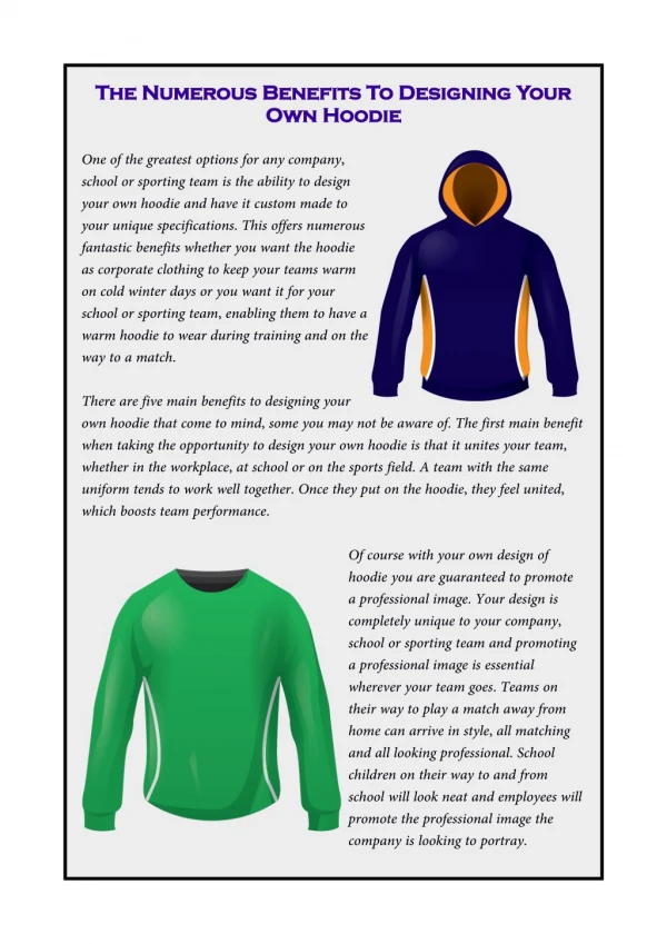 The Numerous Benefits To Designing Your Own Hoodie
