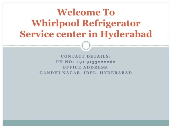 Whirlpool refrigerator service center in Hyderabad