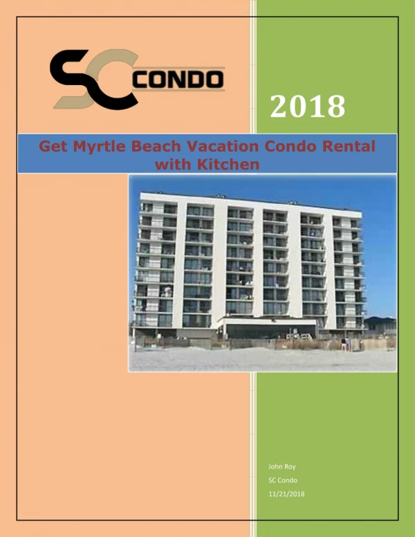 Get Myrtle Beach Vacation Condo Rental with kitchen