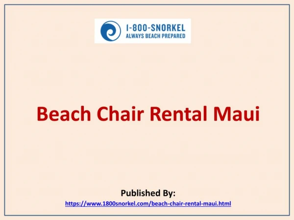 Beach Chair Rental Maui