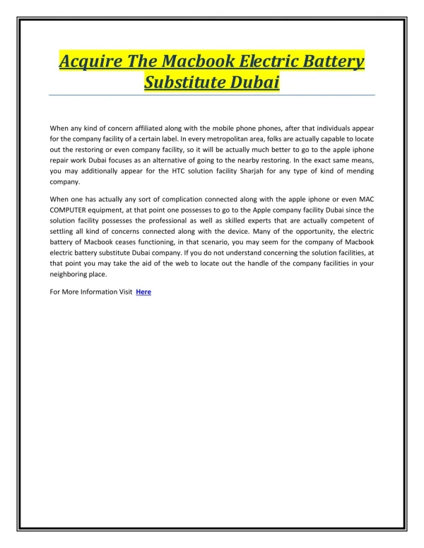 Acquire The Macbook Electric Battery Substitute Dubai
