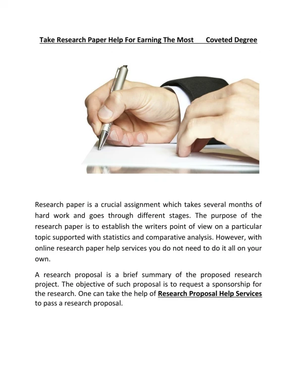 Take Research Paper Help For Earning The Most Coveted Degree