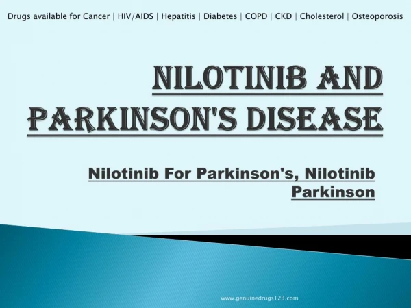 Nilotinib and Parkinson's Disease