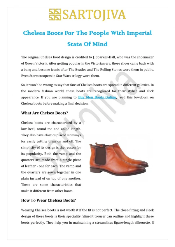 Chelsea Boots For The People With Imperial State Of Mind