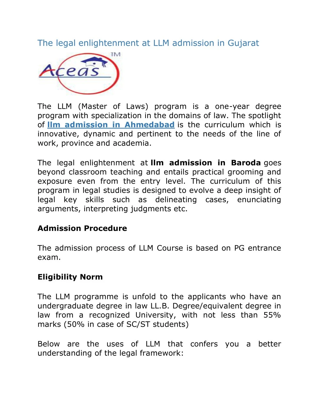 the legal enlightenment at llm admission