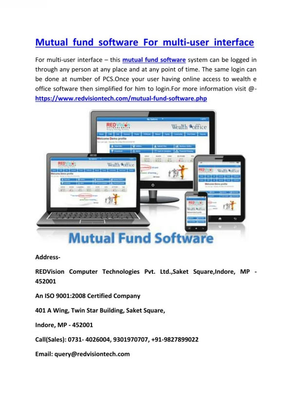 mutual fund software for multi user interface