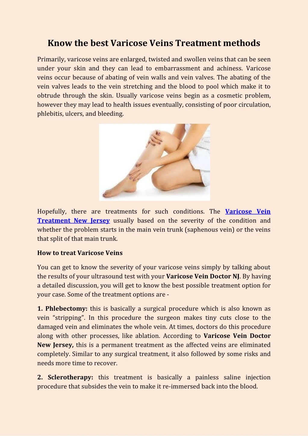 know the best varicose veins treatment methods