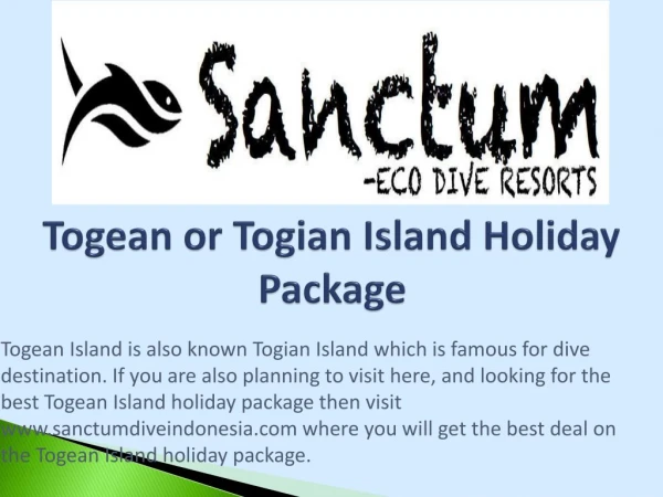 Togean or Togian Island Holiday Package