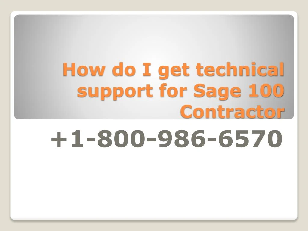 how do i get technical support for sage 100 contractor