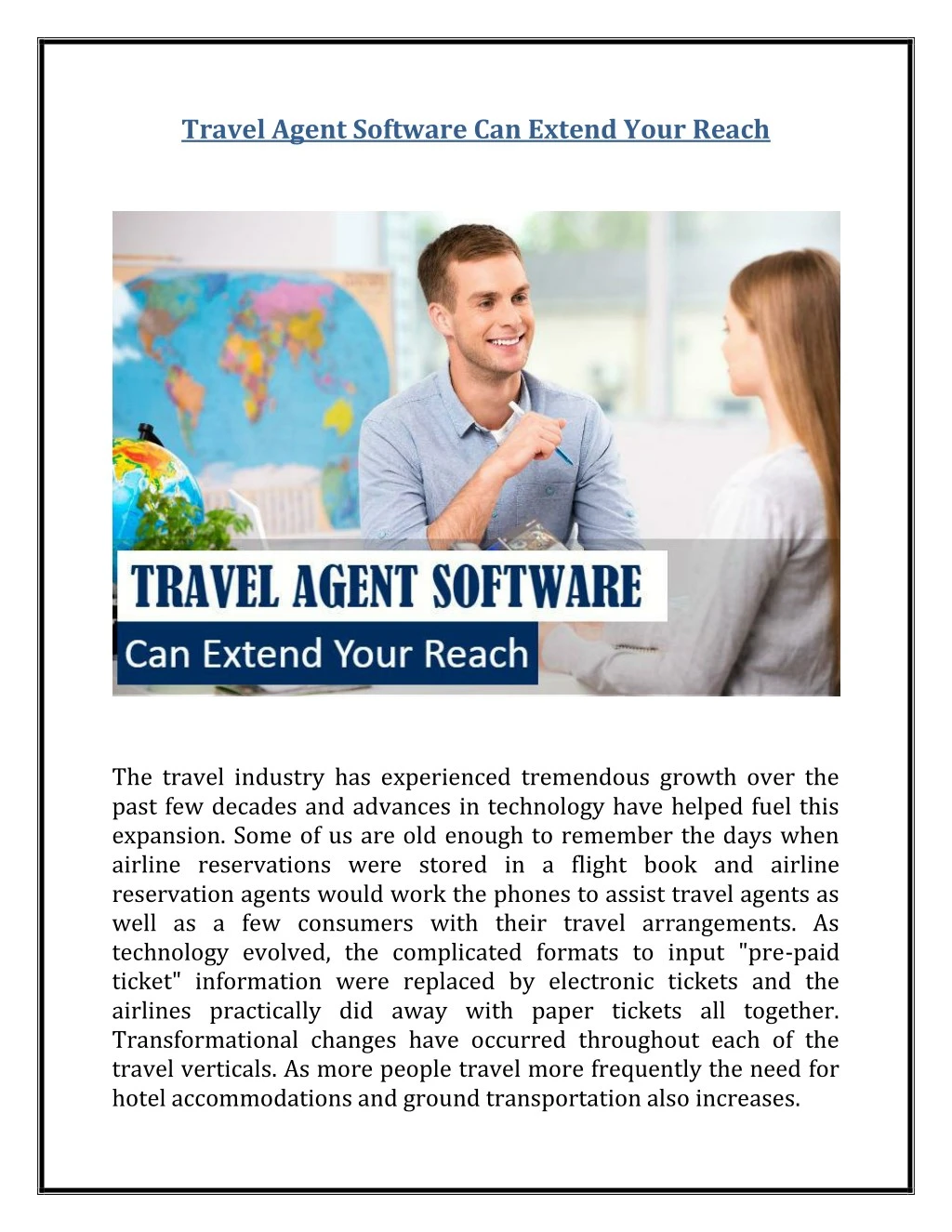 travel agent software can extend your reach